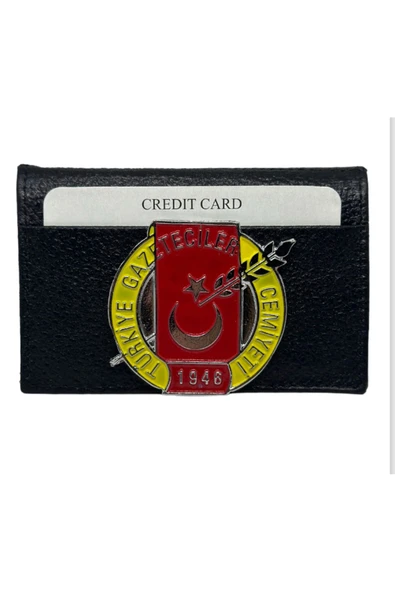 Trendcüzdan TÜRKİYE GAZETECİLER CEMİYETİ SÜPER MİNİ KREDİ KARTLIK HAKİKİ DERİ