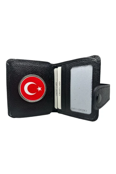 Trendcüzdan AYYILDIZ BAYRAK TÜRKİYE ÇITÇITLI CÜZDAN HAKİKİ DERİ