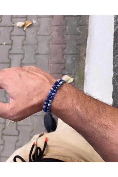 Trendcüzdan LAPİS BİLEKLİK DOĞAL TAŞ EL YAPIMI HAND MADE - 3