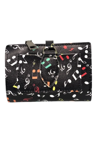 Trendcüzdan Müzik Nota Desenli Cüzdan