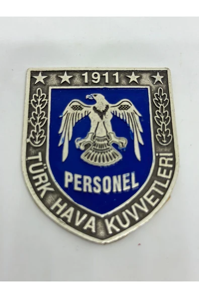 Trendcüzdan Hava Kuvvetleri Personel Rozet Metal Gümüş Kaplama