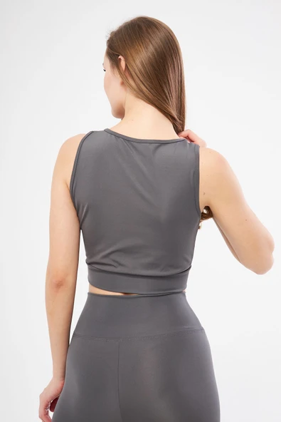 Halter Yaka Spor Sütyeni Crop Top - 7