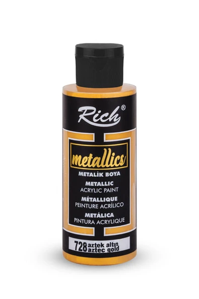 Rich Akrilik Boya Metalik 120 cc Aztek Altın 0728 - 1