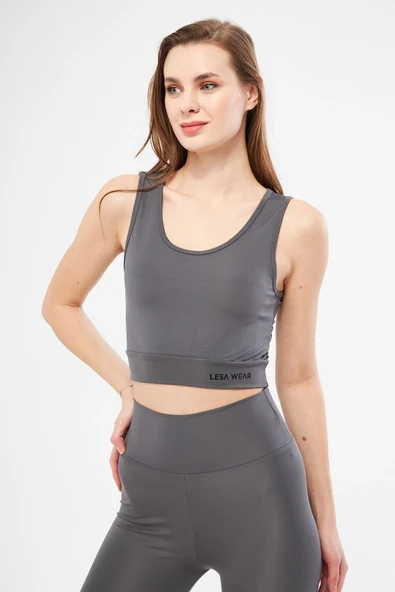 Halter Yaka Spor Sütyeni Crop Top - 8
