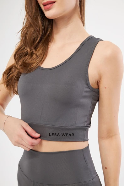 Halter Yaka Spor Sütyeni Crop Top - 6