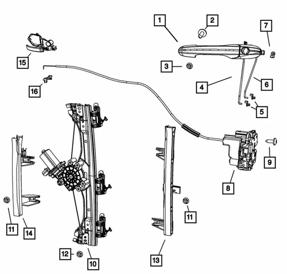 Hyundai i30 MK1 2007-2011 İle Uyumlu Ön Sağ Cam Krikosu Tamir Seti - 2