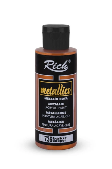Rich Akrilik Boya Metalik 120 cc Bakır 0736 - Resim 2