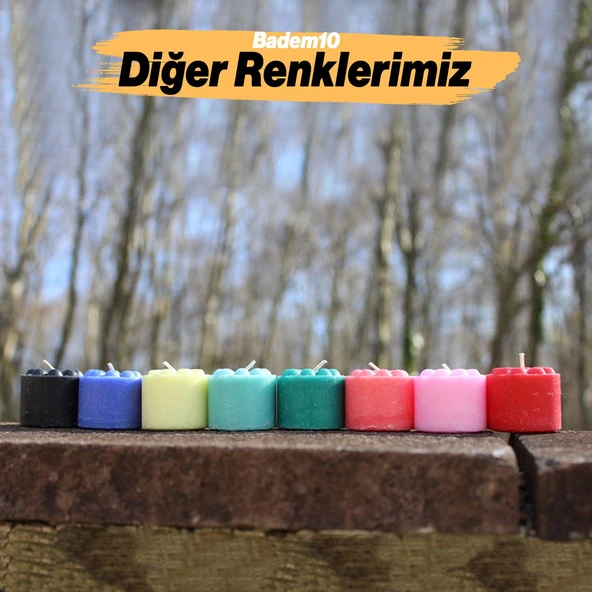 Baton Mum Mini 6'lı Turuncu Silindir Dekoratif Mumu Kandil Hediyelik Fitilli Mumlar Şamdan Kokusuz - 8