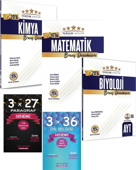 Anla Kazan Yayınları Deneme Seti ve Bilgi Sarmal AYT Biyoloji Matematik Kimya Deneme Seti