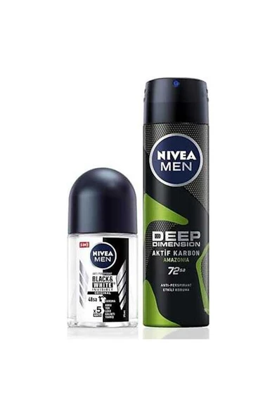 Nivea Men Deep Dimension Deodorant Spray 150 ml + 25 ml Roll On Set