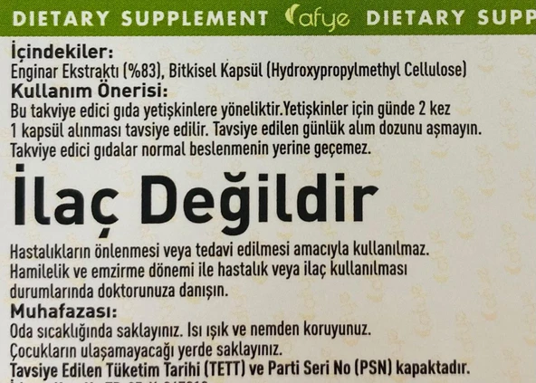 Afye Enginar  (60 Kapsül) - 3