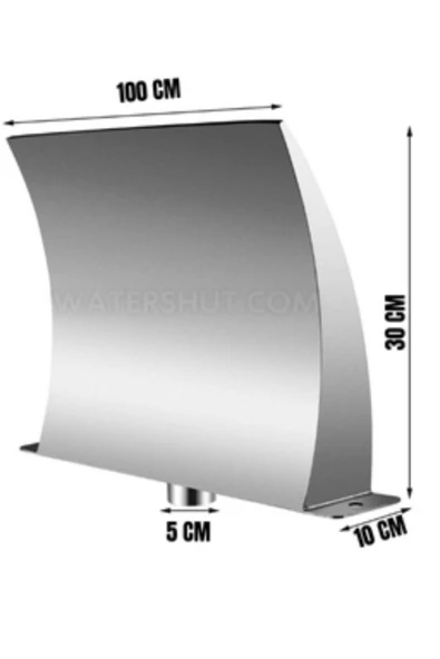 WATERSHUT 1000mm Duvar Tipi Kobra Şelale Bahçe Çeşmesi Fıskiye Flanşlı - 3