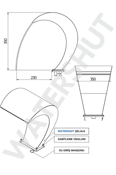 Şelale Watershut Havuz Şelalesi Kobra Tip Su Perdesi Et Kalınlığı 1,5 mm - Resim 6