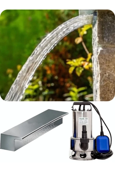 Şelale Watershut 1000 mm Duvar Şelalesi + 900 Watt Dalgıç Pompa Seti