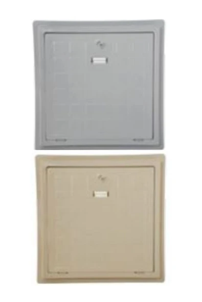 Waterfun 50x50cm Cam Takviyeli Polyester Havuz Makine Dairesi Kapağı BEJ (İçten 45x45cm - Dıştan 58x58cm)