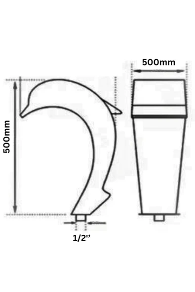 Şelale Watershut Havuz Tipi Yunus Şelale 500X500mm (Et Kalınlığı 1,5mm) - 3