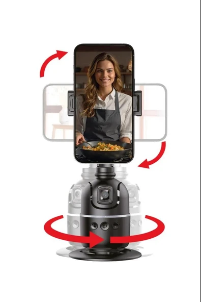 Profesyonel Gimbal 360° Yüz Takip Telefon Sabitleyici Tutucu Video Canlı Yayın Akıllı Tripod P03 - 5