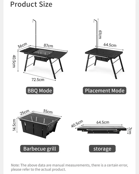 Naturehike IGT Multifunctional Travel Barbecue + Katlanabilir Masalı - 2
