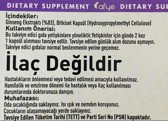 Afye Ginseng (60 kapsül) - 3