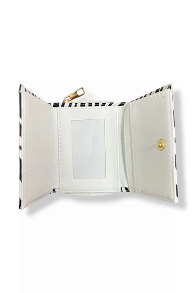 Genç Zebra Desenli Kağıt Para ve Kartlık Bölmeli Cüzdan. - Resim 3