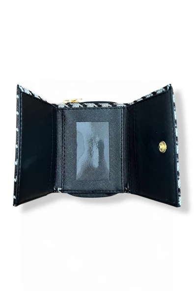 Genç Kazayağı Desenli Kağıt Para ve Kartlık Bölmeli Cüzdan. - Resim 3