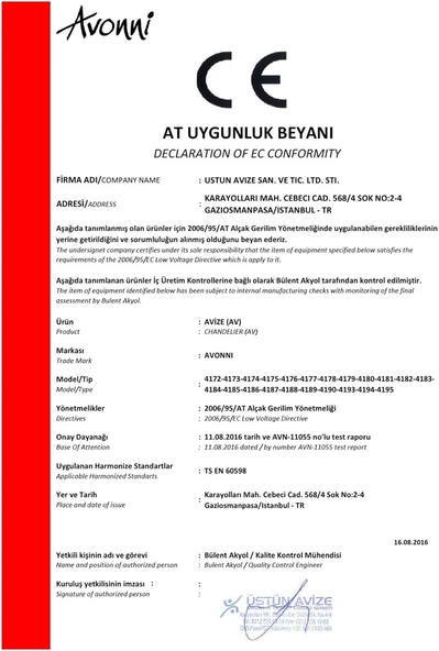 Avonni Av-4175-12B Gold Boyalı Modern Avize, E14, Metal, 70Cm - 6