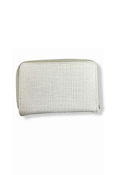 Kadın Bej Renkli Fermuarlı Ve Çıtçıtlı Kağıt Ve Bozuk Para Bölmeli Cüzdan. - Resim 2