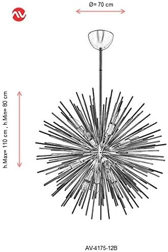 Avonni Av-4175-12B Gold Boyalı Modern Avize, E14, Metal, 70Cm - 4