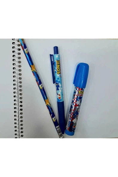 SONIC resim defteri ,SONIC versatil kalem kurşun kalem, roket yumurtlayan silgi set - 3