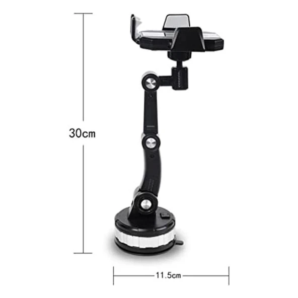 Jel Vantuzlu Cama Takılabilen Güçlü 360 Derece Dönebilen Ayarlanabilir Araç Içi Vantuzlu Telefon Tutucu - 3