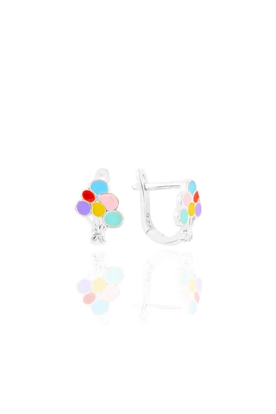 Gümüş renkli balonlar çocuk küpe SGTL10981RODAJ ürün görseli 1