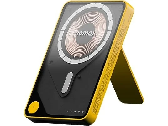 Momax 1-Power X Pro 5000mah Dahili Usb-C Kablolu Manyetik Kablosuz Powerbank Sarı