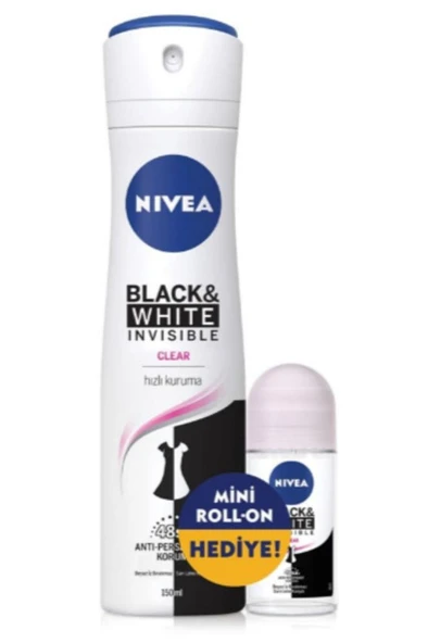 NIVEA Kadın Deodorant Invısıble B & W 150 Ml + Rolon 25 Ml Hediye - 2