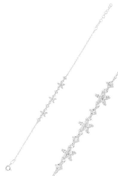 Gümüş rodyumlu zirkon taşlı lotus çiçeği bileklik SGTL12718RODAJ ürün görseli