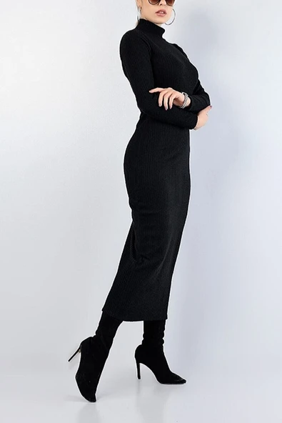 Orzuqlıfe Kadın Balıkçı Yaka Triko Elbise - 2