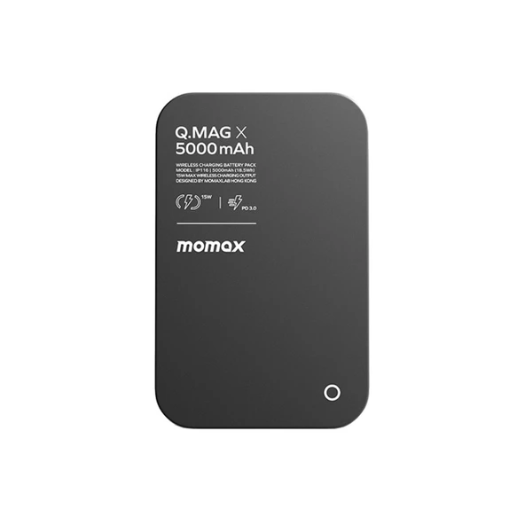 Momax IP116 Q.Mag X 5000Mah Magsafe Taşınabilir Powerbank Siyah