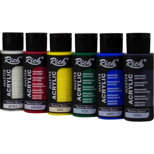 Rich Mastermix Akrilik Boya Seti 6 Renk x 60 cc.