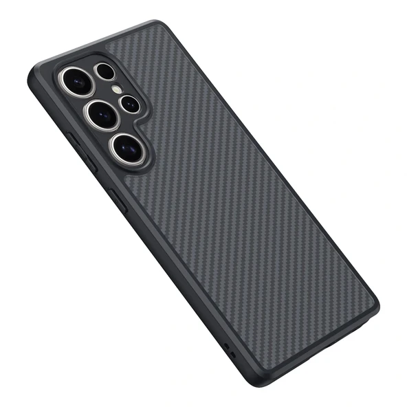 Galaxy S25 Ultra Kılıf Magsafe Şarj Özellikli Karbon Fiber Tasarımlı Redclick Elnino Kapak - Resim 4