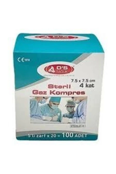Damla Sağlık Steril Gaz Kompres 7,5 × 7,5 5'li Zarf - 100'lü Paket