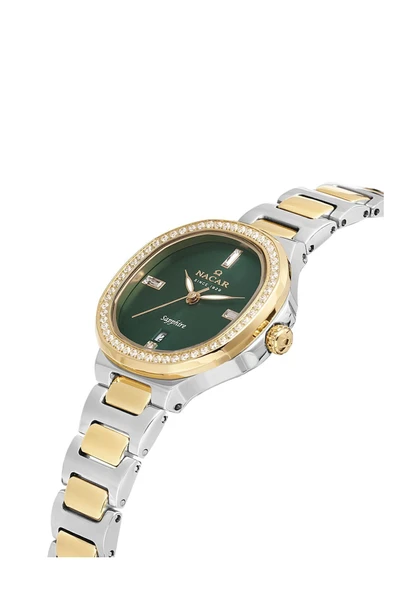 NC33-398369-CNMS SAFİR CAMLI PASLANMAZ ÇELİK KADIN KOL SAATİ - Resim 2