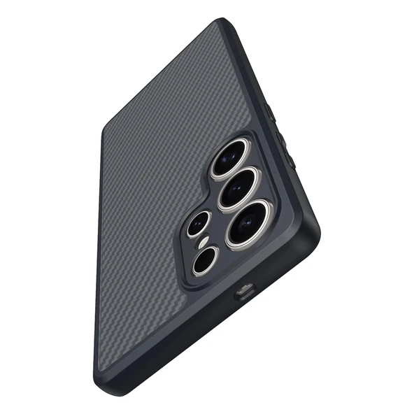 Galaxy S25 Ultra Kılıf Magsafe Şarj Özellikli Karbon Fiber Tasarımlı Redclick Elnino Kapak - Resim 5
