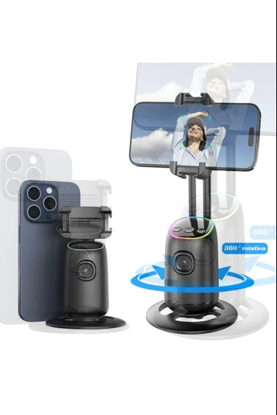 Profesyonel Gimbal 360° Yüz Takip Telefon Sabitleyici Tutucu Video Canlı Yayın Akıllı Tripod P03 - 2