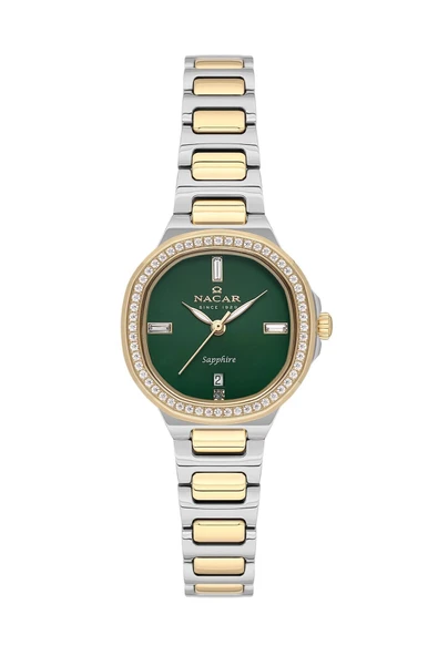 NC33-398369-CNMS SAFİR CAMLI PASLANMAZ ÇELİK KADIN KOL SAATİ ürün görseli 1