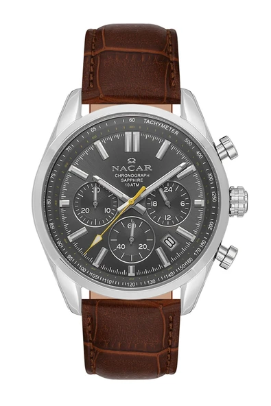 Nc34-290713-agl2 Safir Camlı Spor Deri Erkek Kol Saati ürün görseli