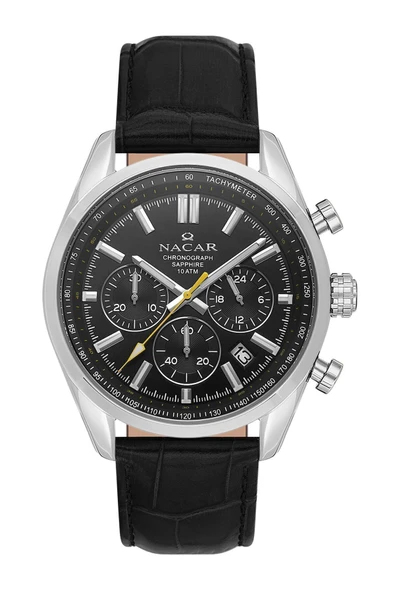 Nc34-290713-abl1 Safir Camlı Spor Deri Erkek Kol Saati ürün görseli 1