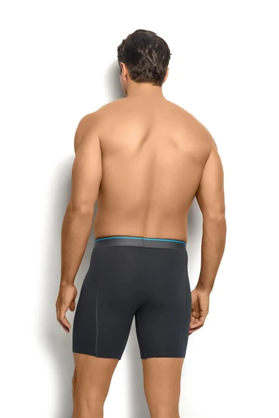 Jiber Erkek 3'lü Pamuklu Likralı Rahat Uzun Boxer - 6