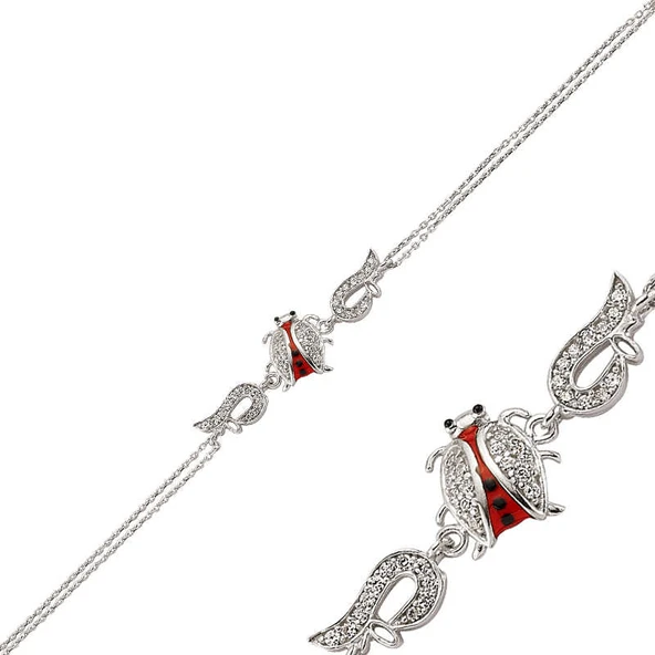 Gümüş Uğur Böceği Bayan Bileklik ürün görseli