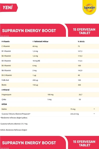 Supradyn Energy Boost 15 Efervesan Tablet - Resim 3