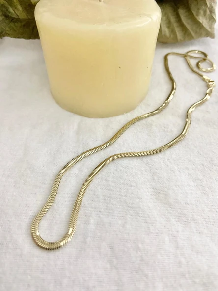 14 Ayar Balık Sırtı Altın Zincir - Resim 2