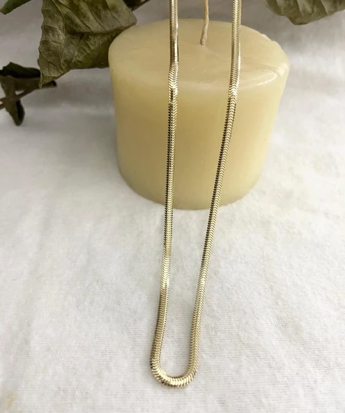 14 Ayar Balık Sırtı Altın Zincir - Resim 1